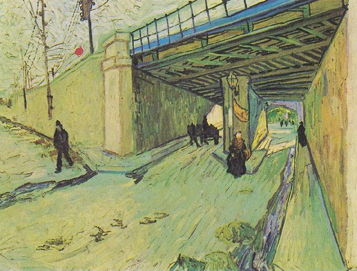 Vincent Van Gogh Railway bridge over the Avenue Montmajour oil painting picture